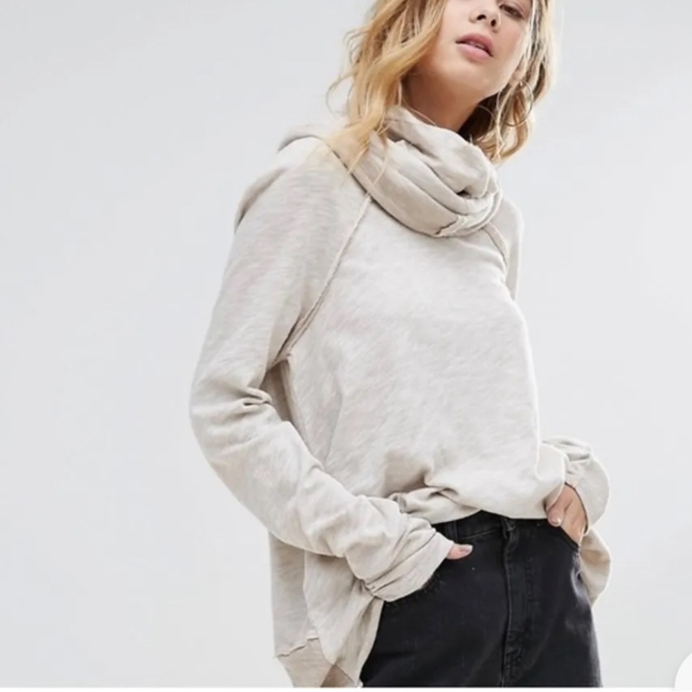 Free People Beach Cocoon Cowl Neck Pullover Oatmeal XS/S